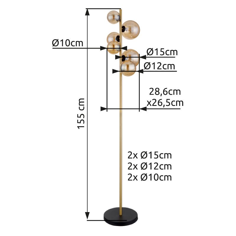 GLOBO RIHA 56135-6S stojanová lampa