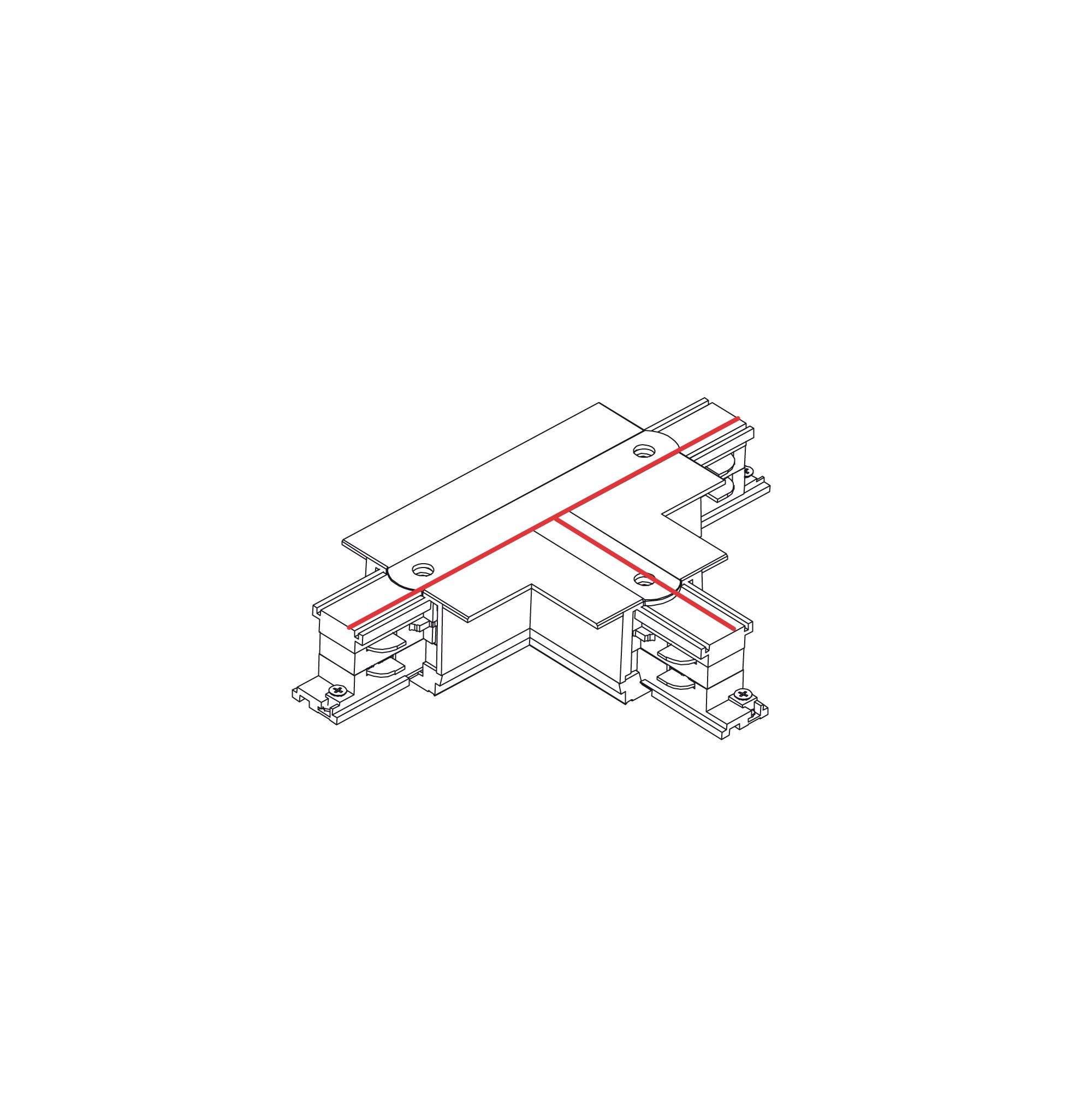 CTLS RECESSED POWER T CONNECTOR LEFT 2 (T-L2)  BLACK 8240 3F