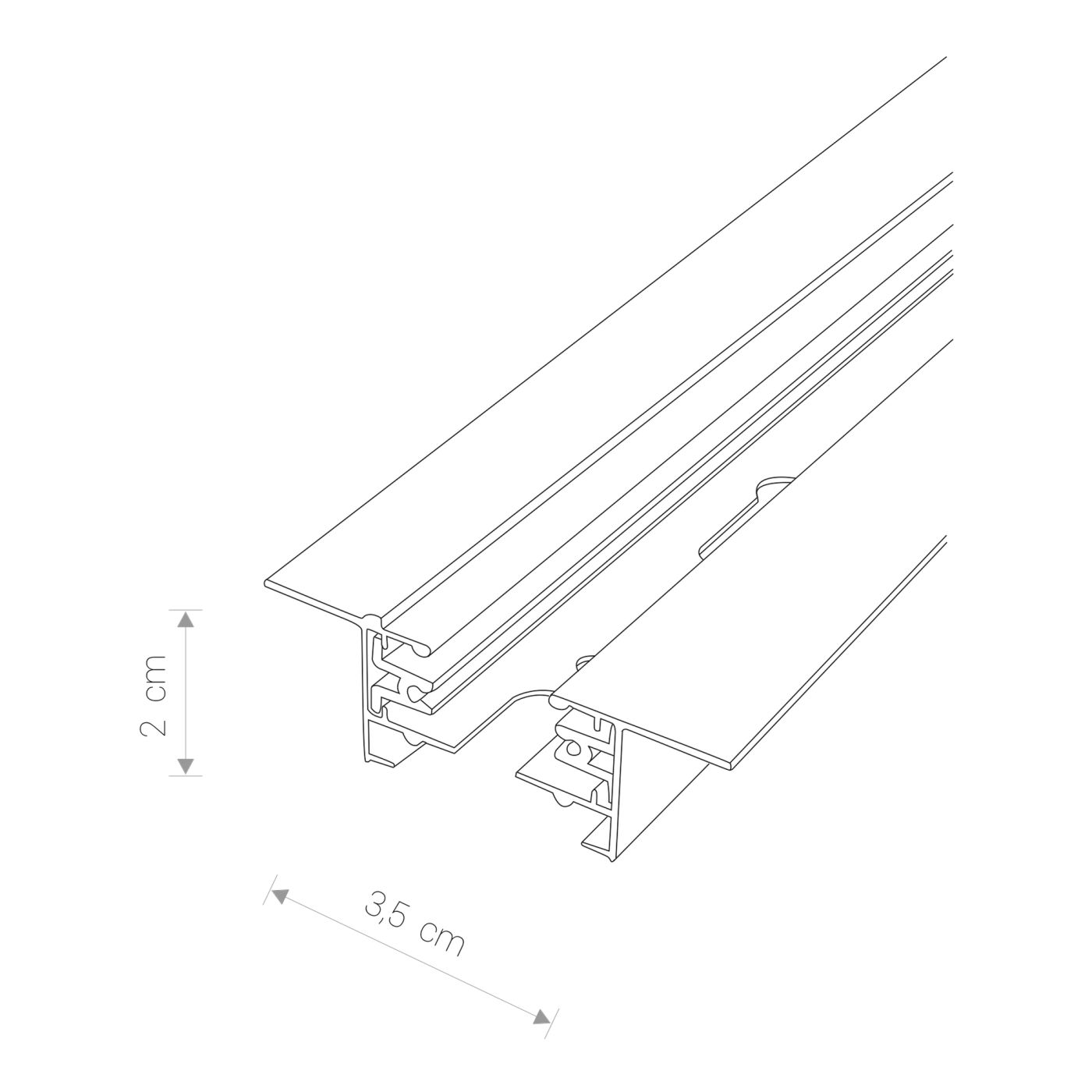 PROFILE RECESSED TRACK 1 M 9013 1F