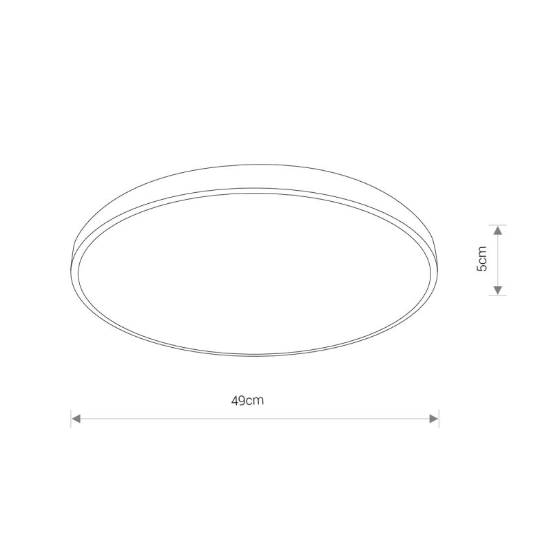 AGNES ROUND LED WHITE 10979 (pôvodné ID 8208), 32W, 3000K, 2800lm, 120°, 40000h, Ø=49 cm