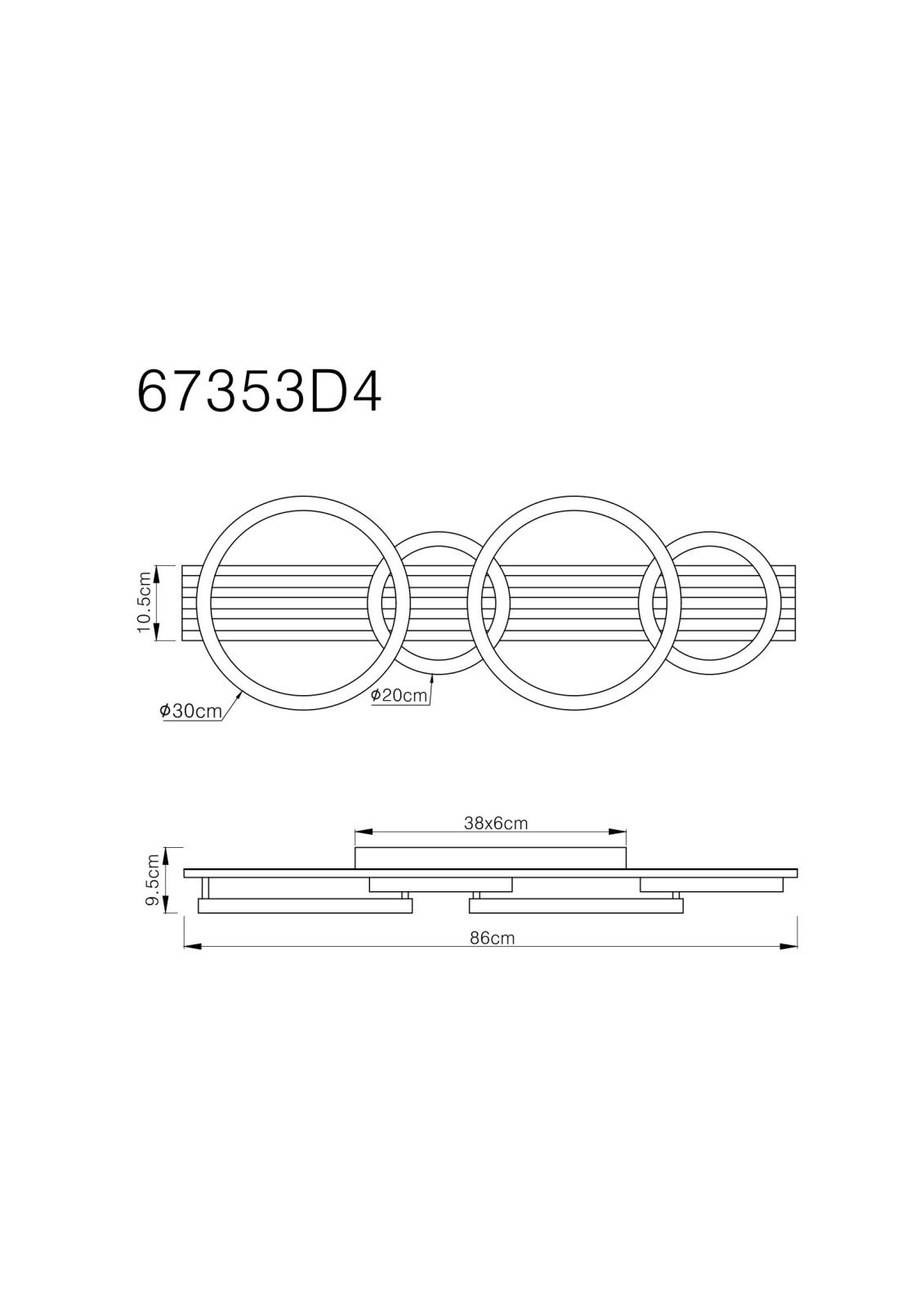 GLOBO TISHA 67353D4 stropné svietidlo