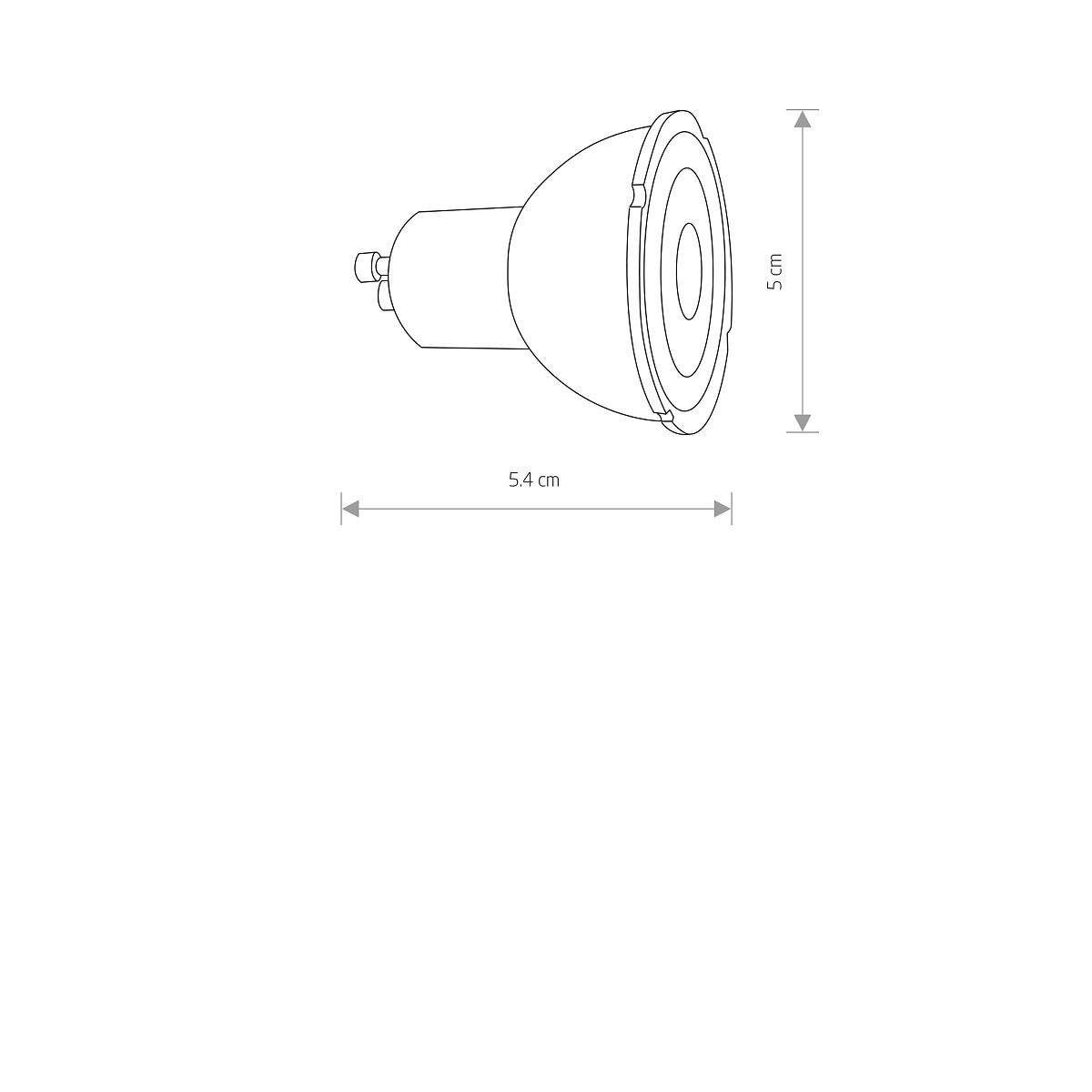REFLECTOR LED GU10 R50 7W 8348, h=5.4cm, 3000K, 560lm, 41°, 25 000h-1