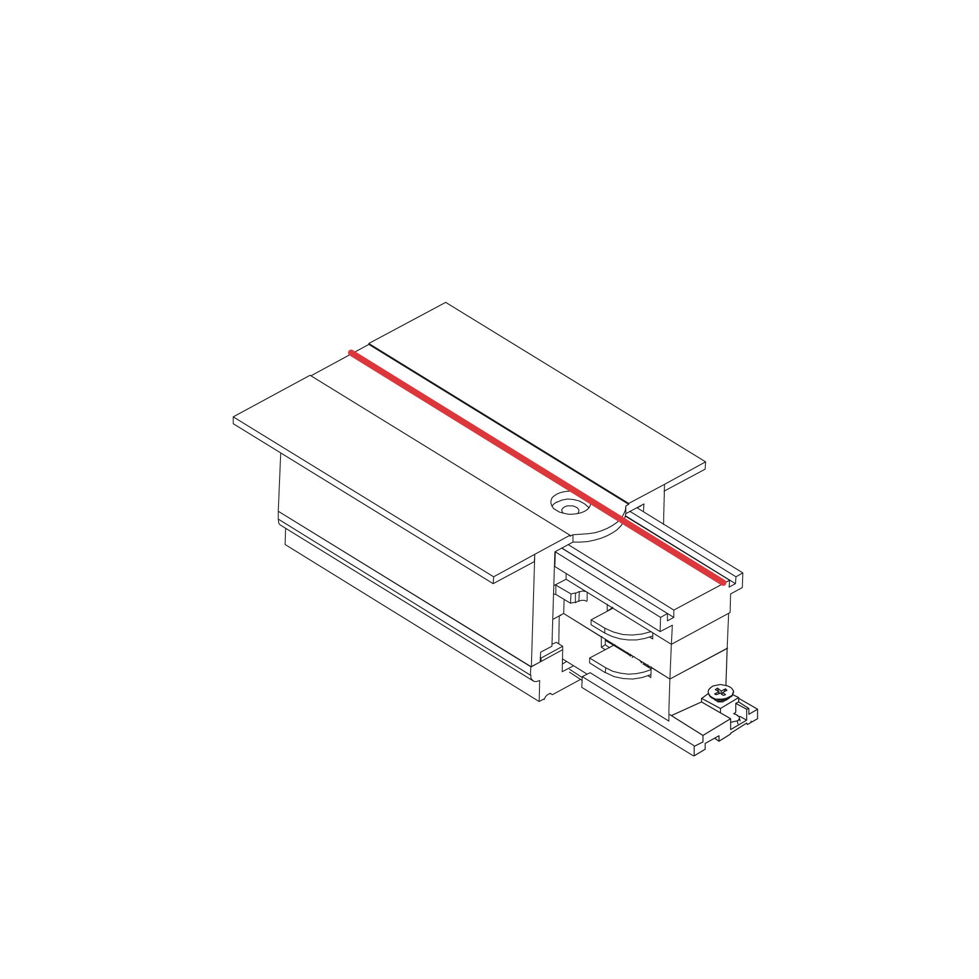 CTLS RECESSED POWER END CAP, LEFT (PE-L) WHITE 8234 3F