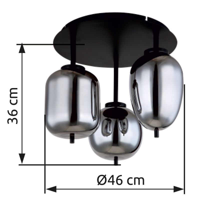 GLOBO BLACKY 15345-3D stropné svietidlo