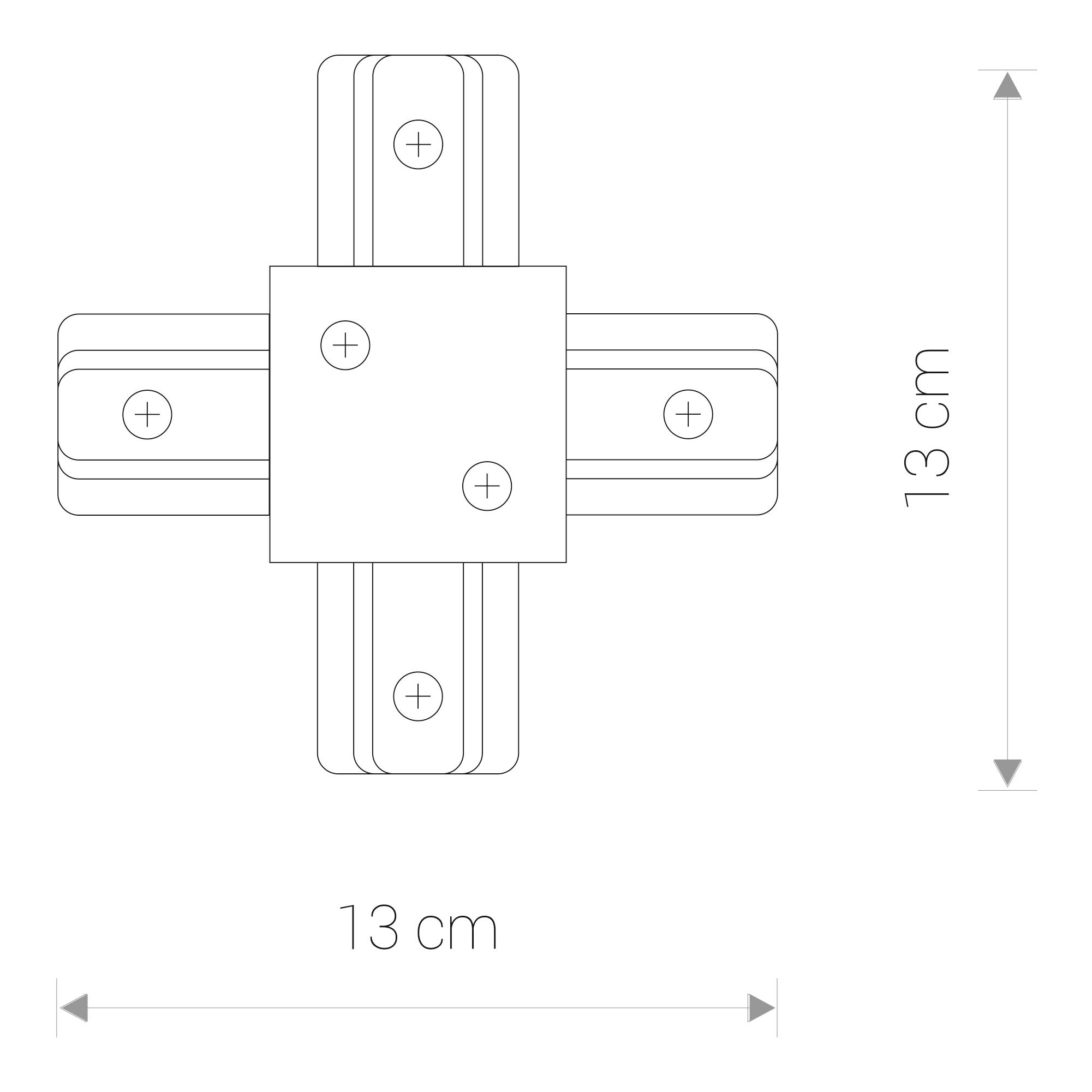 PROFILE RECESSED X-CONNECTOR WHITE 8836 1F-1