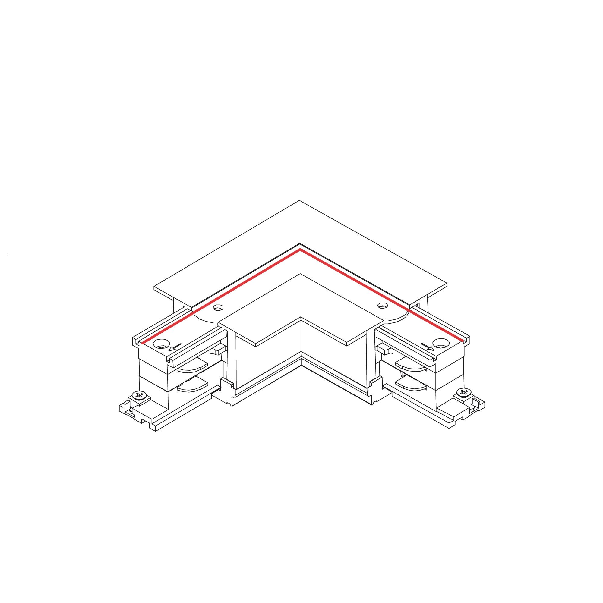 CTLS RECESSED POWER L CONNECTOR , LEFT ( L-L) WHITE 8684 3F