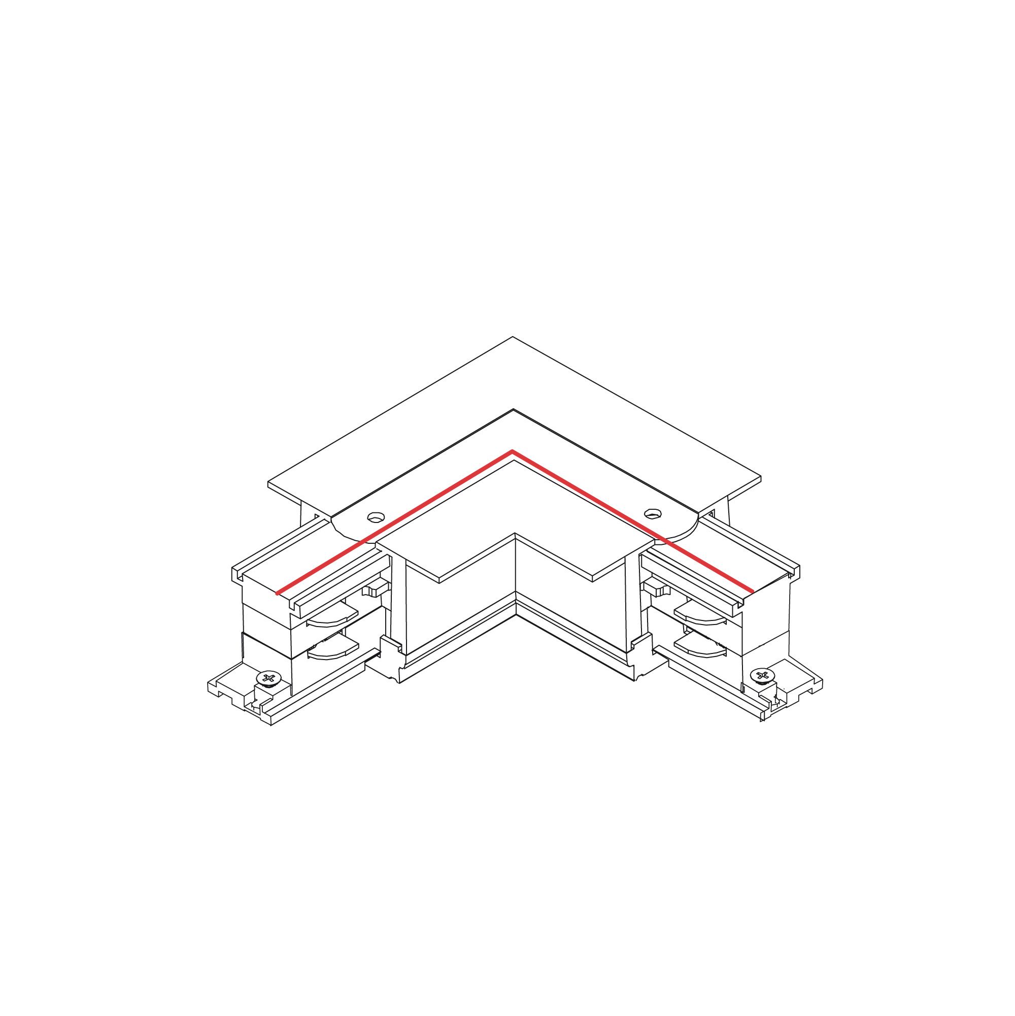 CTLS RECESSED POWER L CONNECTOR, RIGHT (L-R) WHITE 8230 3F