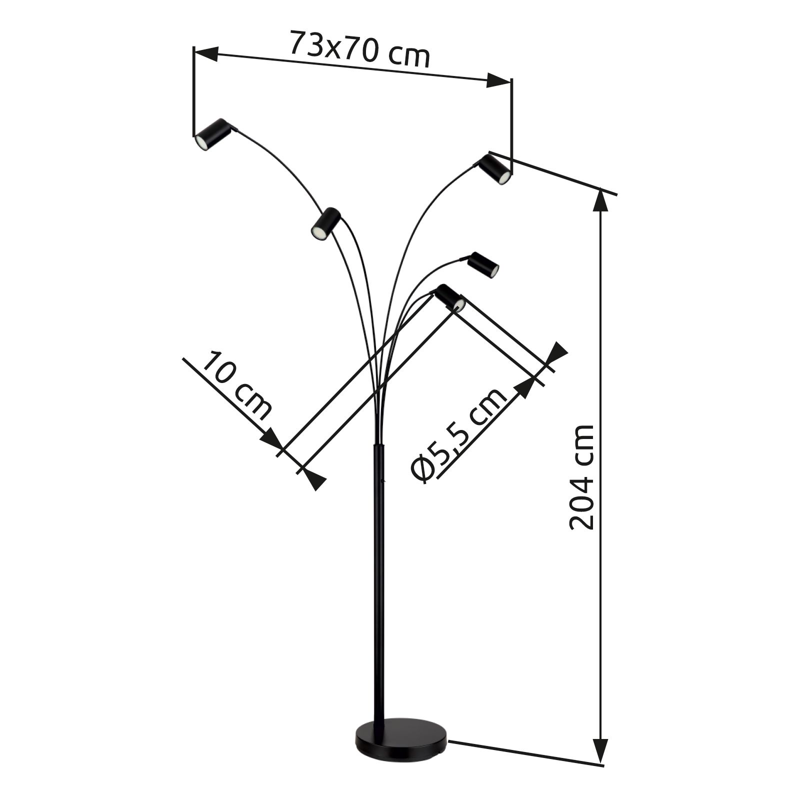 GLOBO ROBBY 57910-5S stojanová lampa