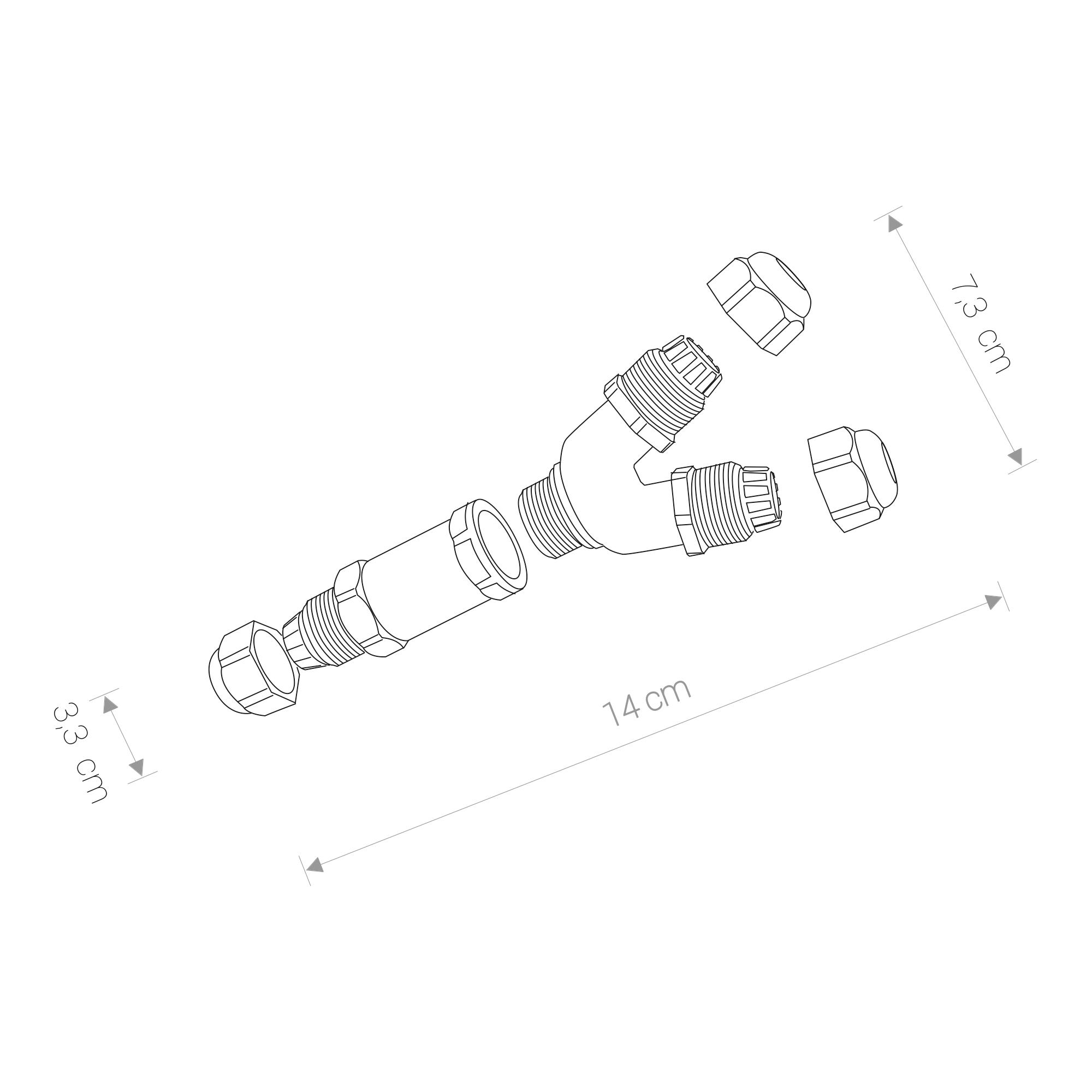 IP68 Y WATERPROOF CONNECTOR 8846-1
