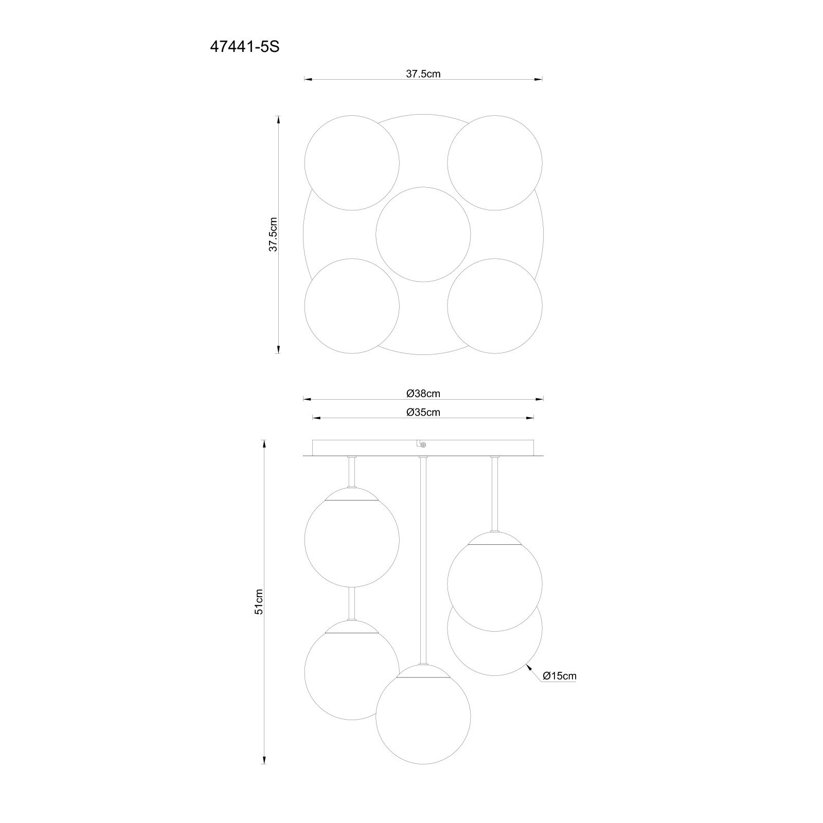 GLOBO HARMON 47441-5S stropné svietidlo