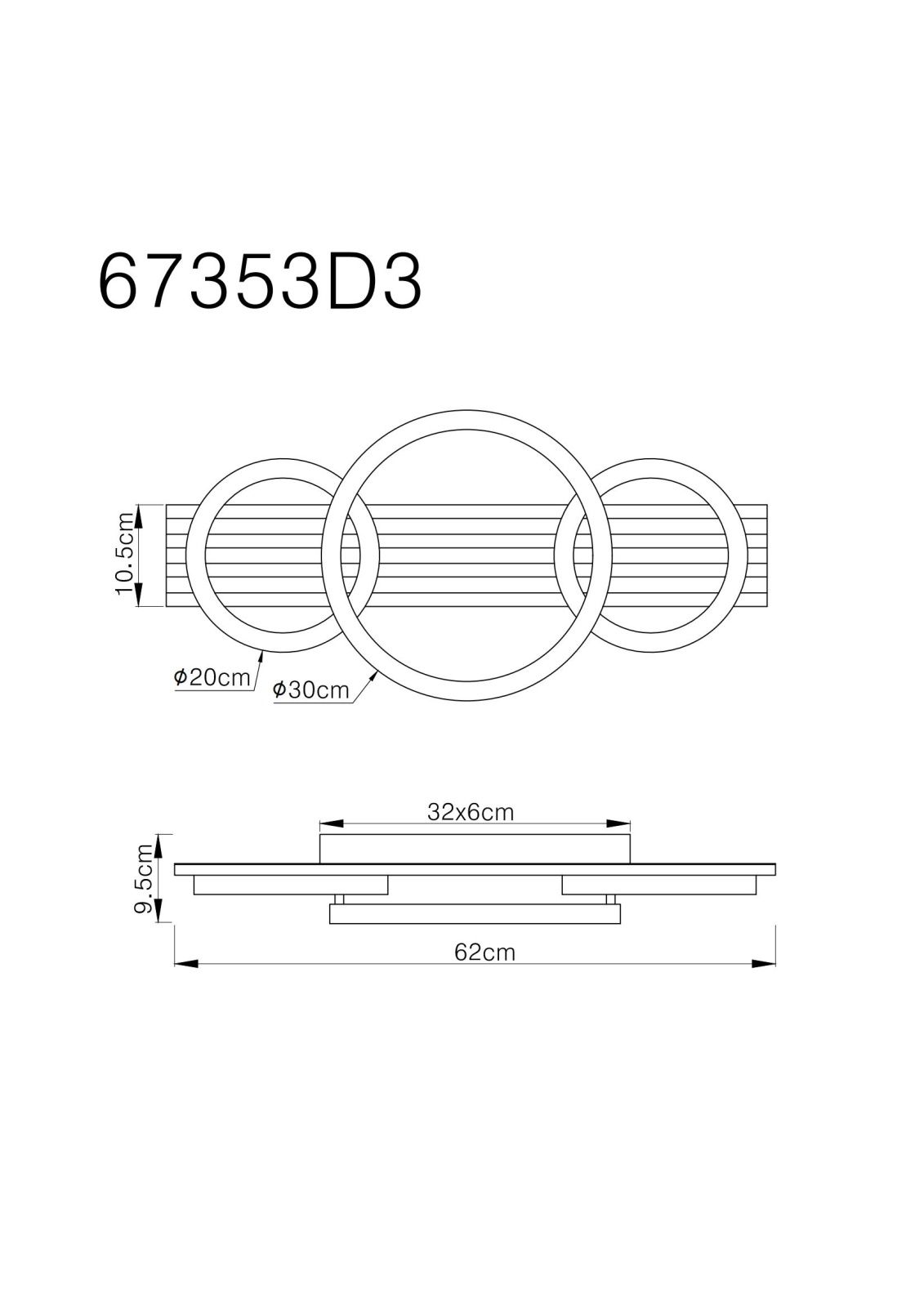 GLOBO TISHA 67353D3 stropné svietidlo