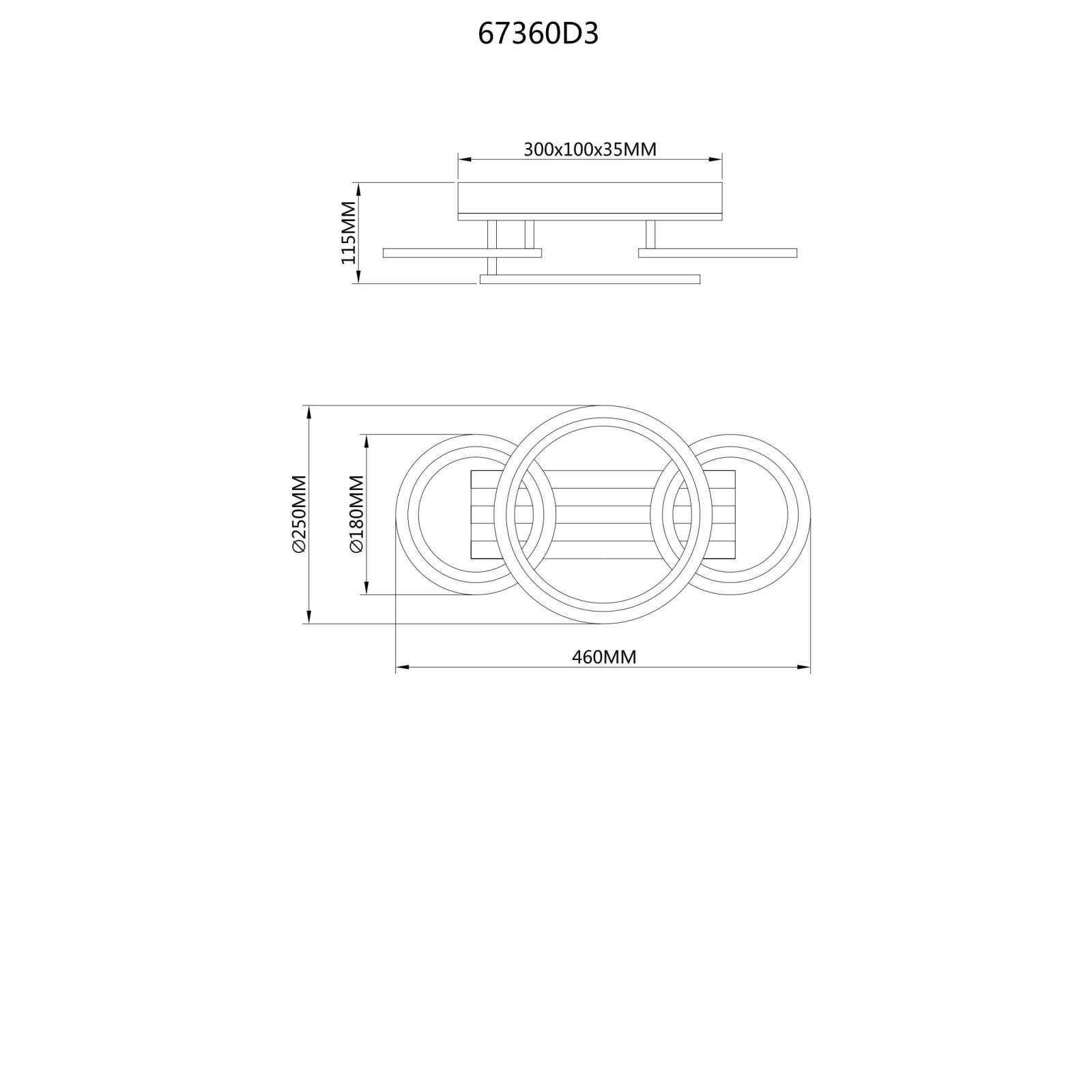 GLOBO BLEVINS 67360D3 stropné svietidlo