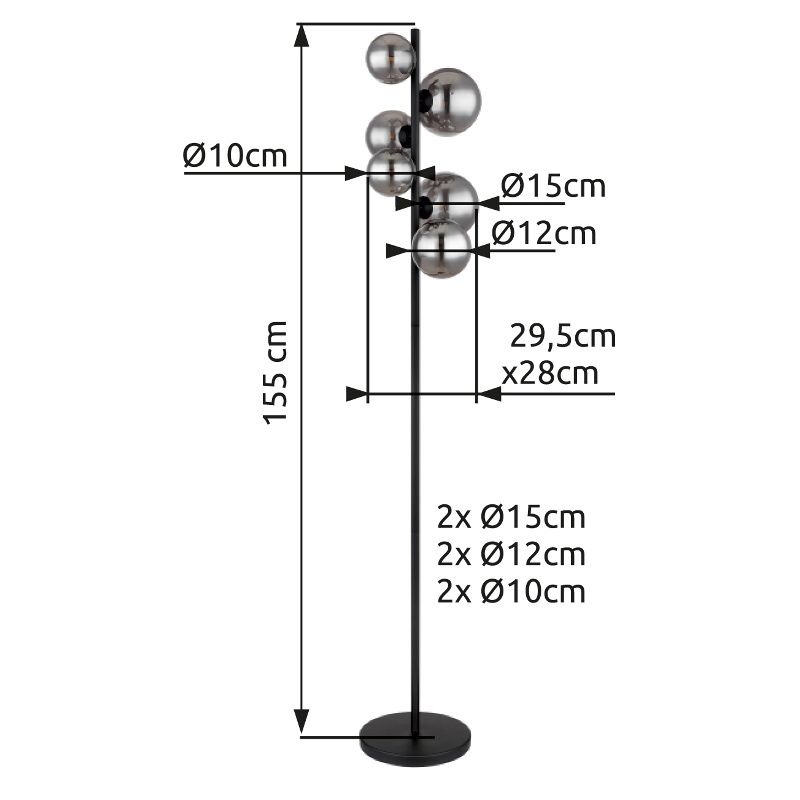 GLOBO RIHA 56133-6S stojanová lampa