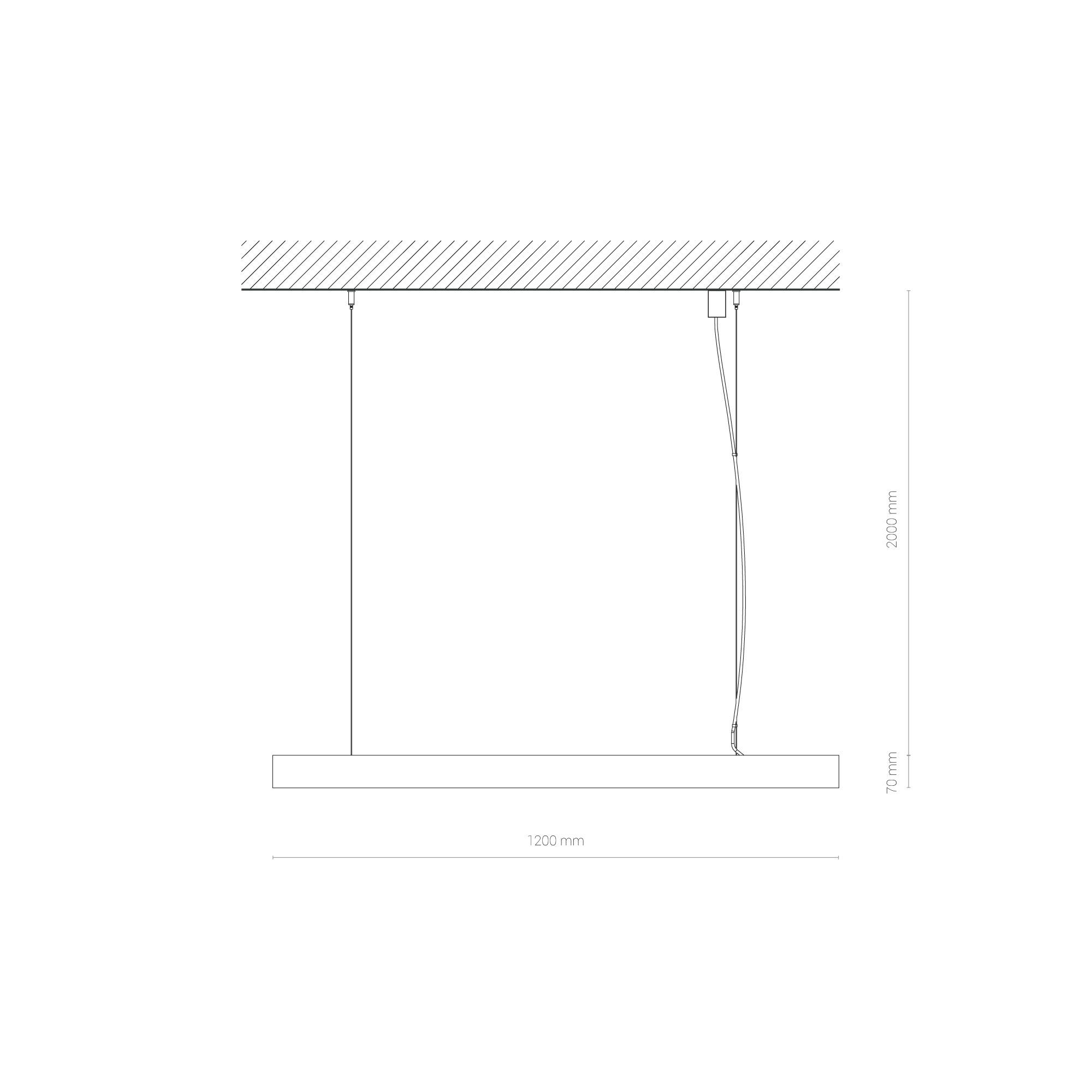 CL OFFICE PRO LED 120 WHITE 3000K IP20 10211, h=200cm, 3000K, 3760lm, 50 000h-1