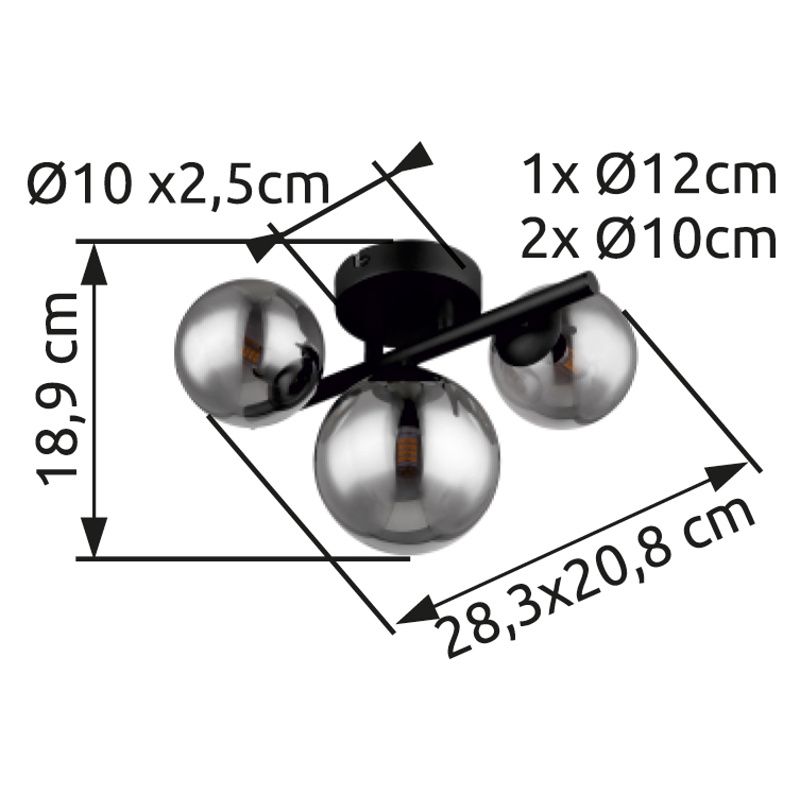 GLOBO RIHA 56133-3W nástenné svietidlo