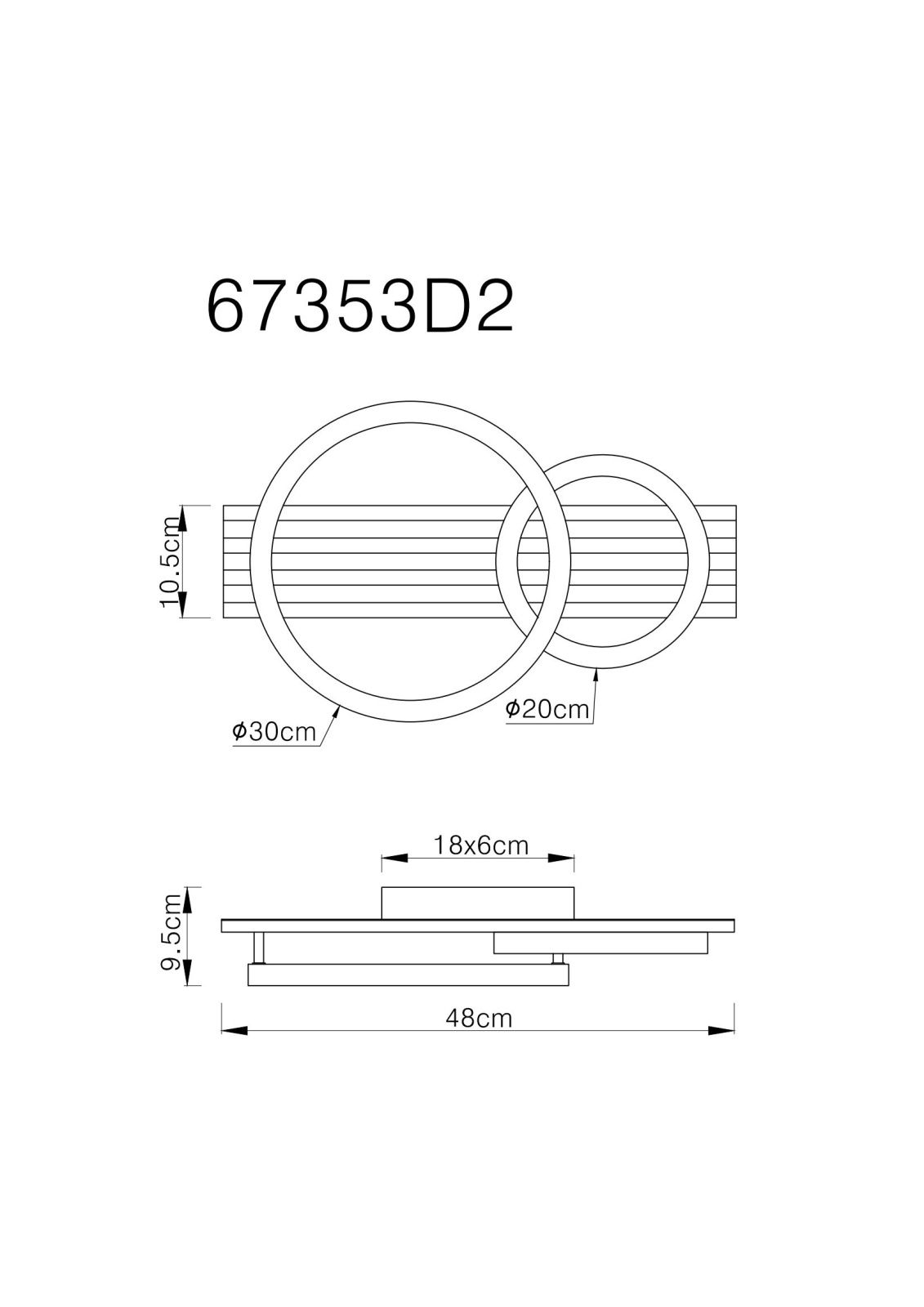 GLOBO TISHA 67353D2 stropné svietidlo