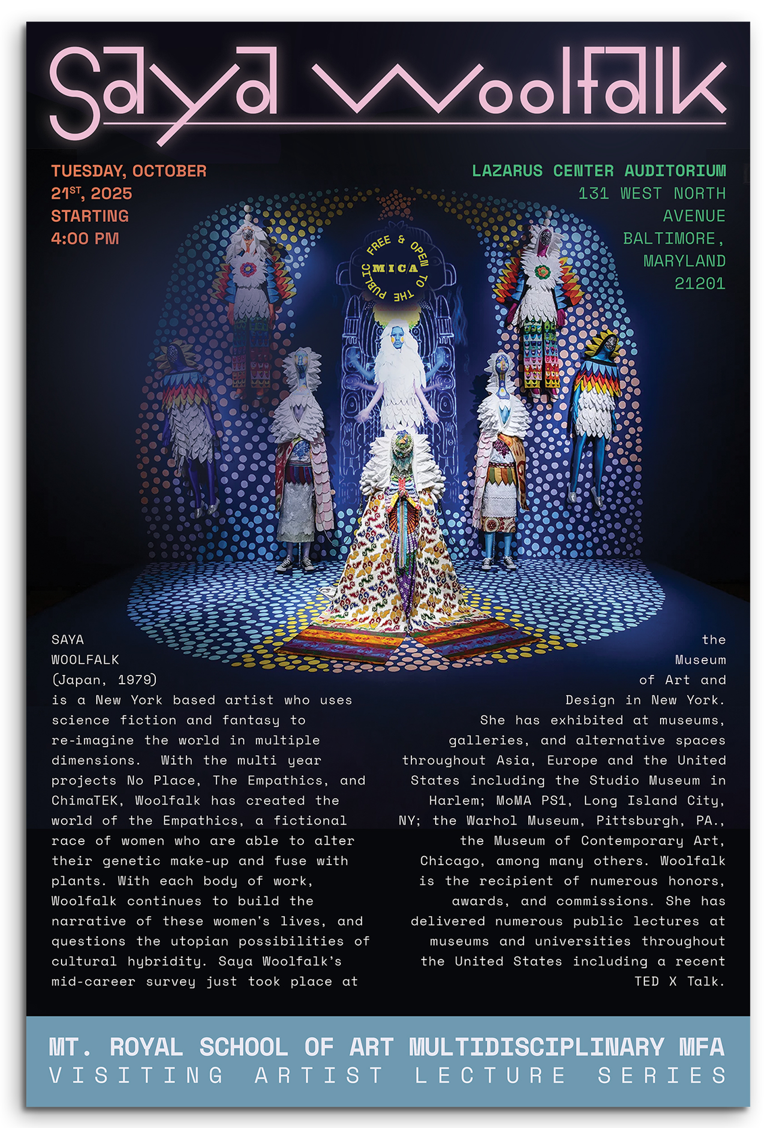 Saya Woolfalk Lecture Poster