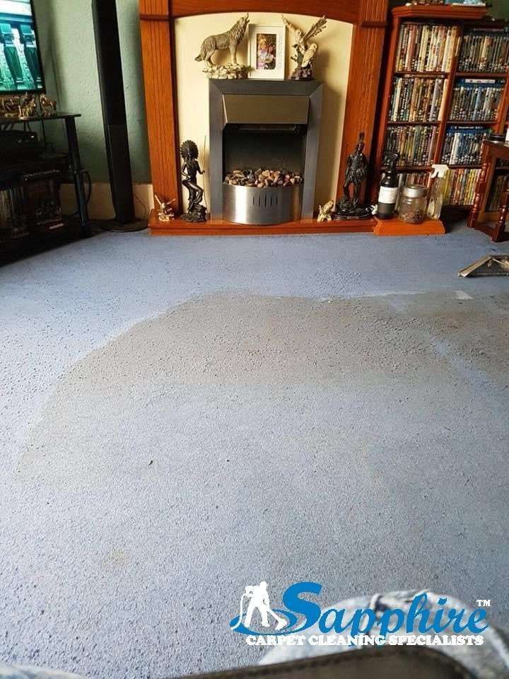 Sapphire carpet cleaning specialist at work in a Chichester living room