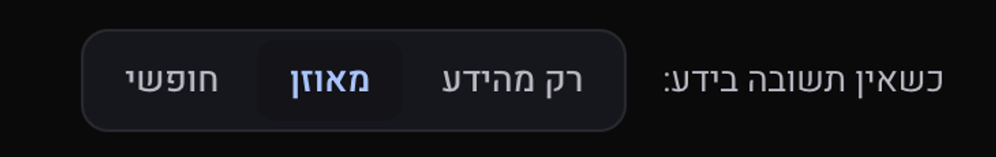 הבחירה כשאין תשובה בידע: רק מהידע, מאוזן או חופשי