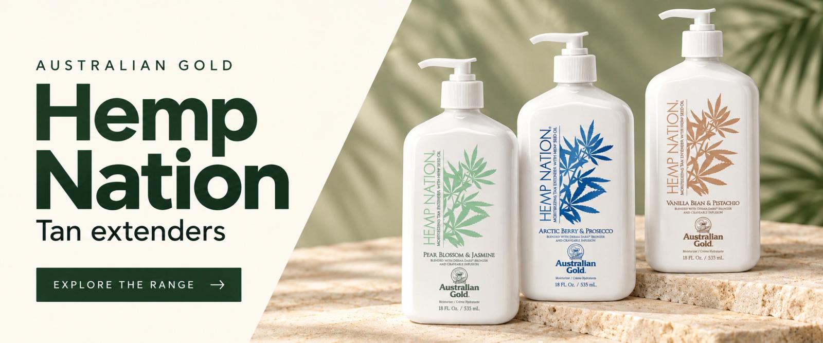 Australian Gold Hemp Nation. Tan extenders. Explore the range.