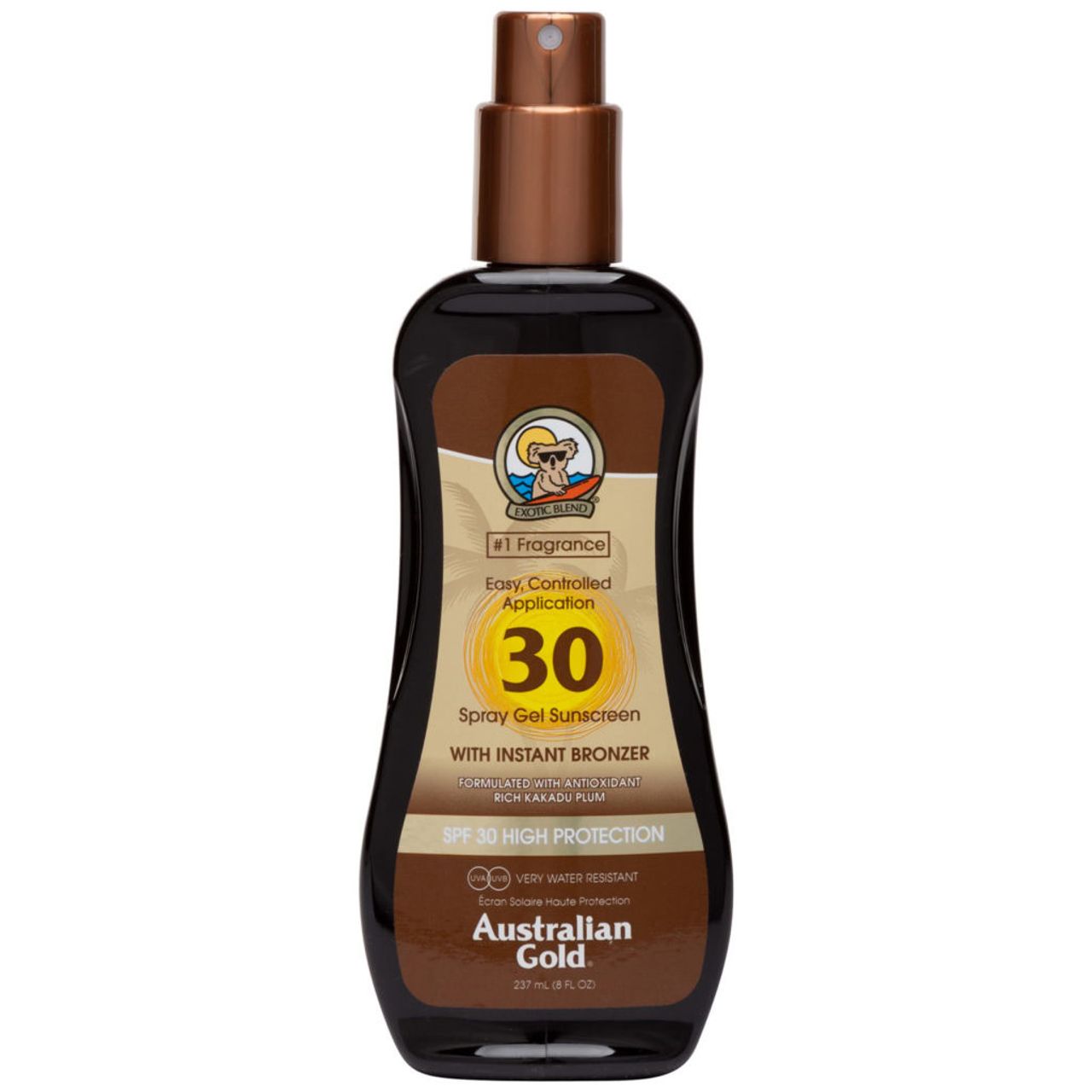 australian gold spf 30 spray gel with bronzer
