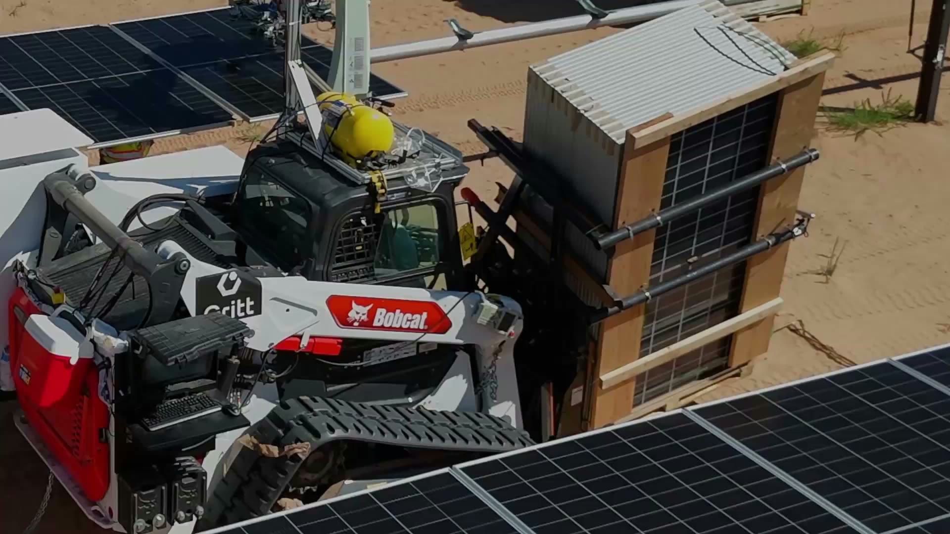Gritt mounted to a construction machine