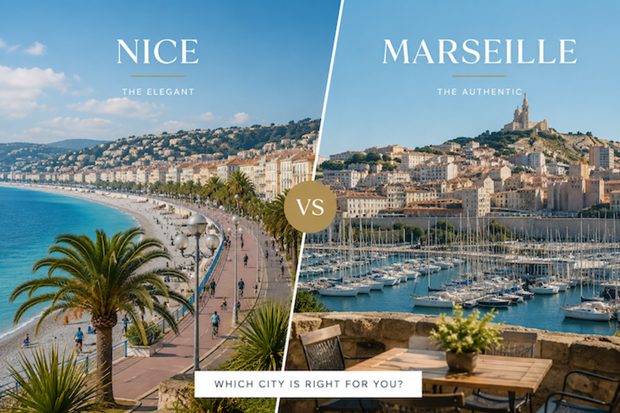 The Promenade des Anglais in Nice at golden hour