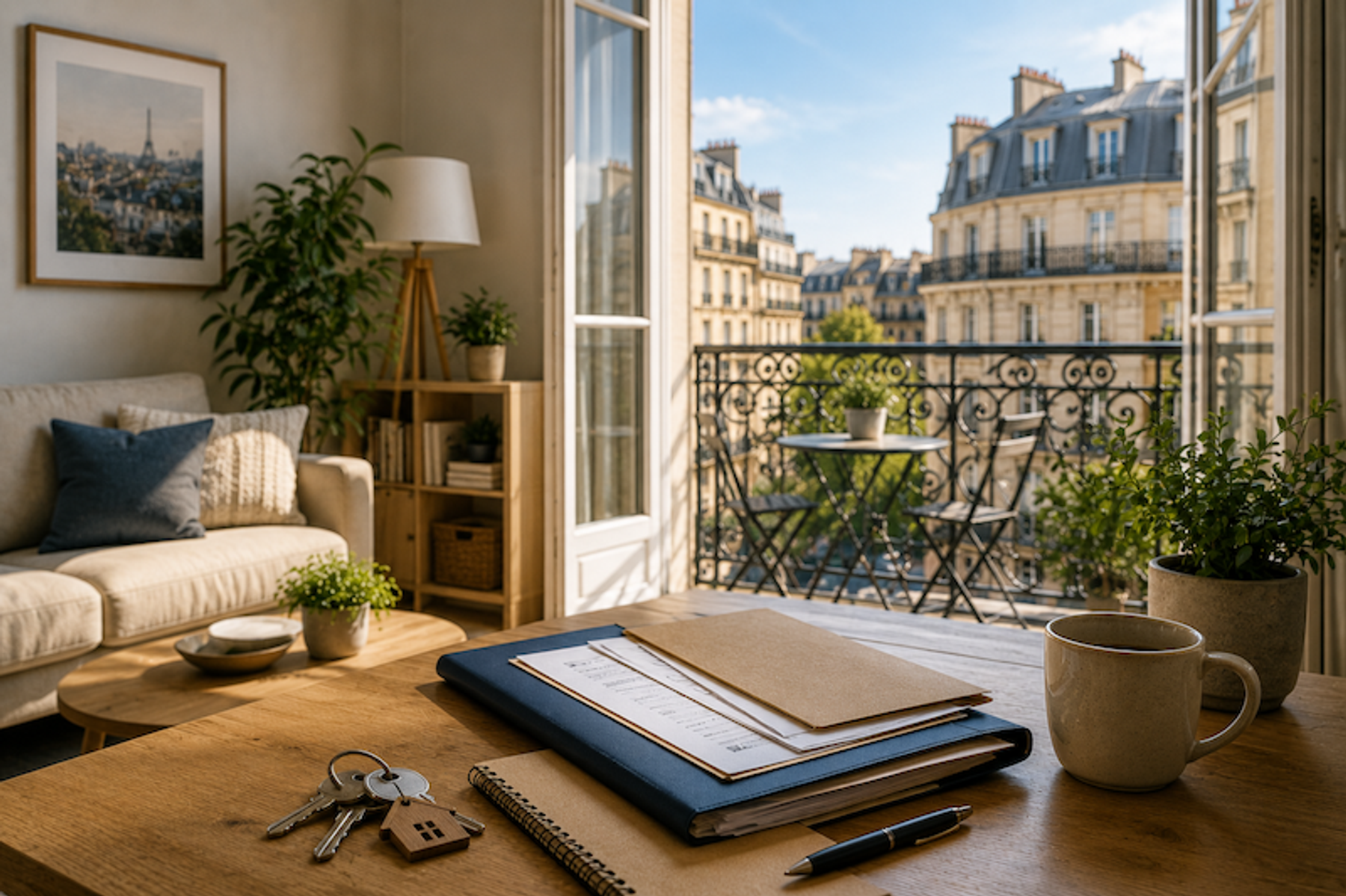 A light-filled Parisian living room