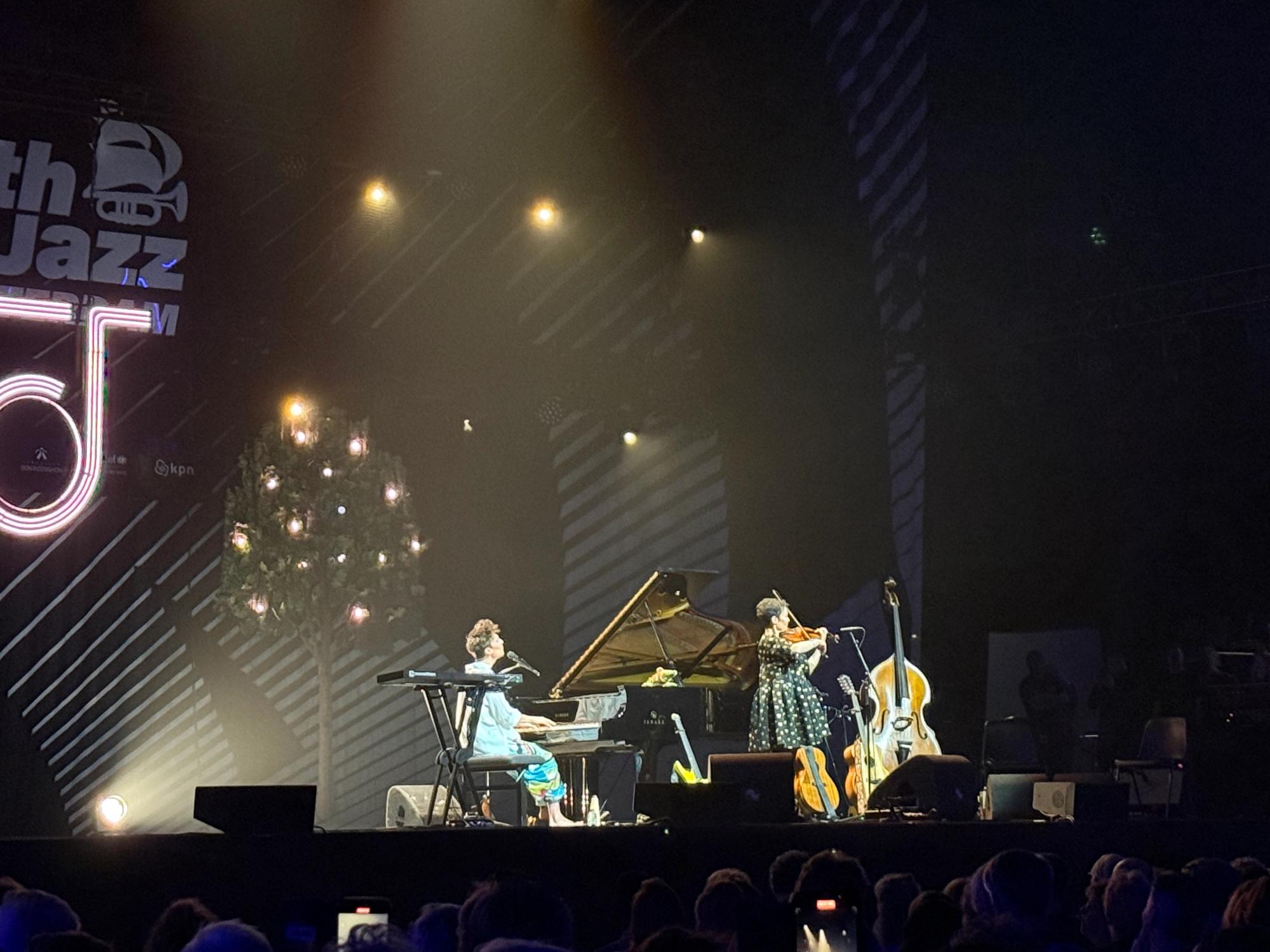 Jacob on piano with his mom on violin