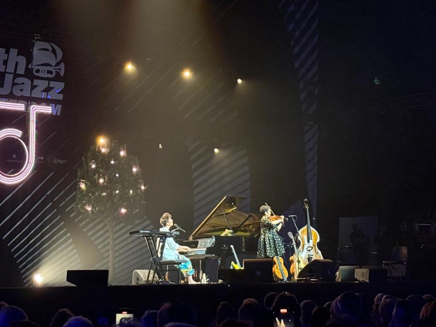 Jacob on piano with his mom on violin
