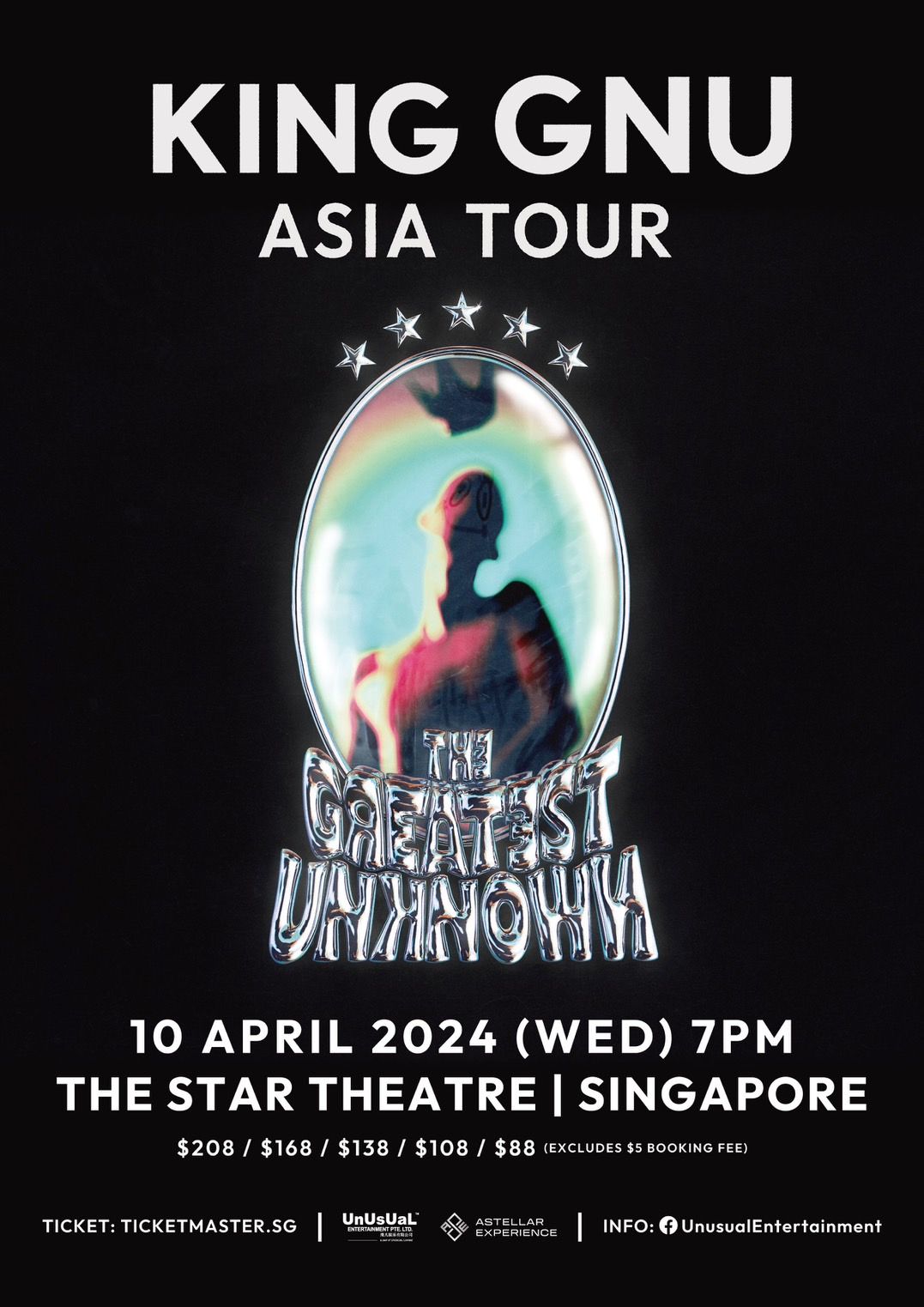 King Gnu Asia Tour 「THE GREATEST UNKNOWN」“ 4月10日（水 