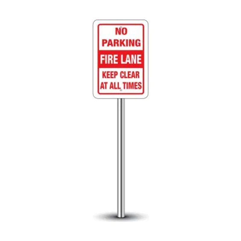 No Parking Fire Lane Sign with Holes 1 ft x 1 ft