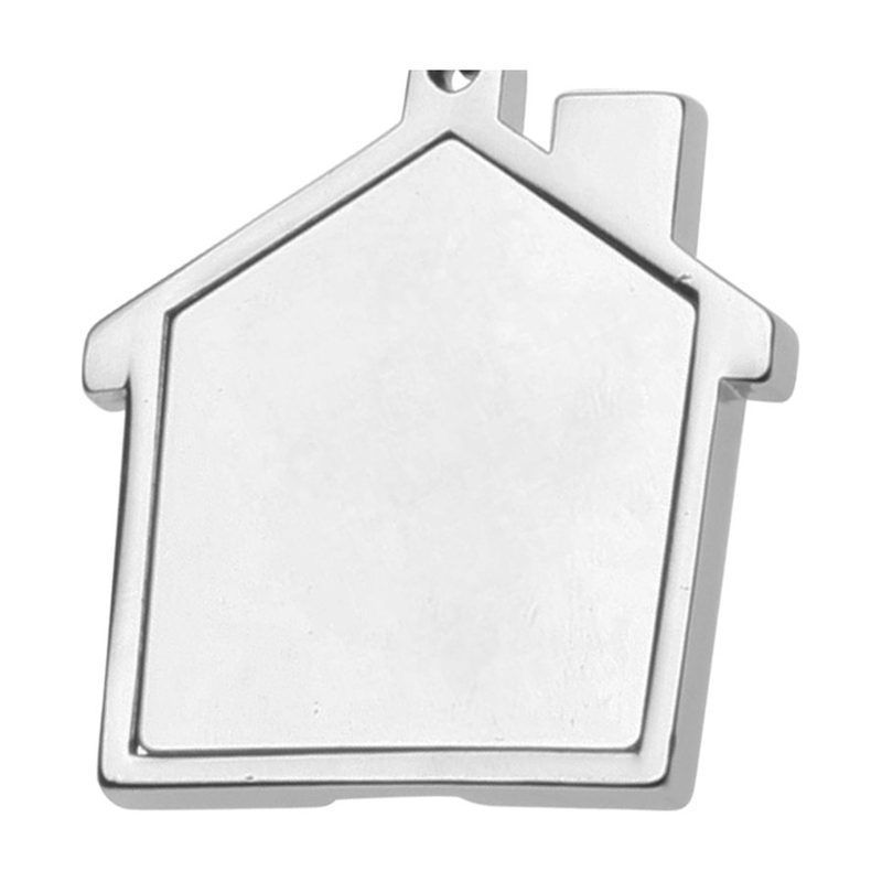 House-Shaped Metal Keychain