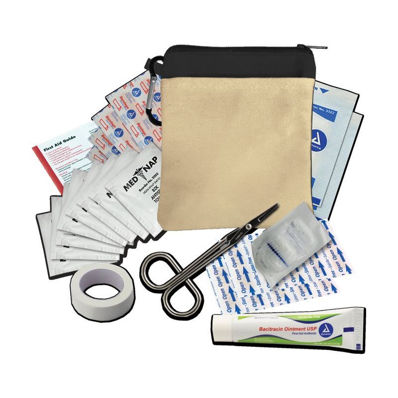 Canvas Zipper Pouch First Aid Kit, 44 Piece