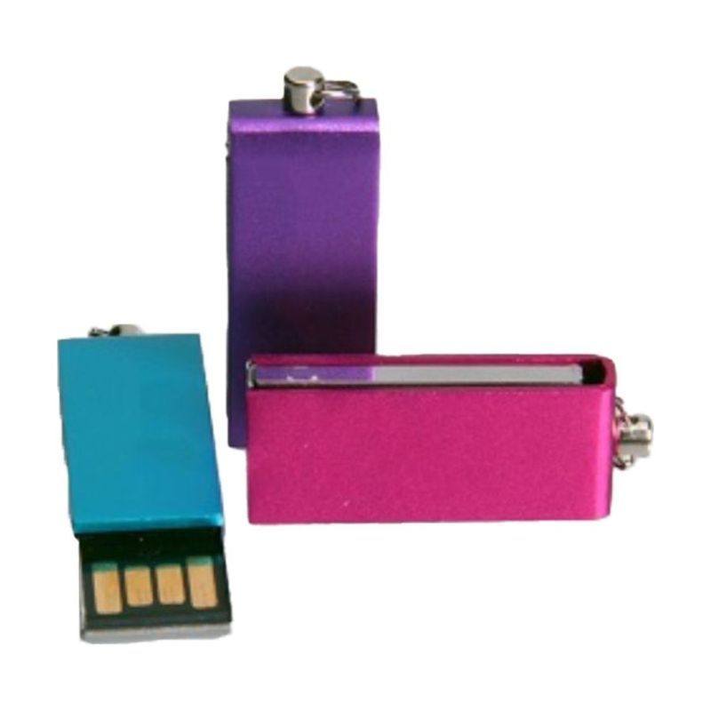 Swivel Metal Mini USB Drive With Chain
