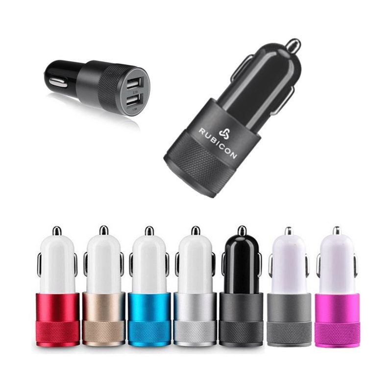 Dual Port 2.1 Amp Car Charger with Aluminum Collar
