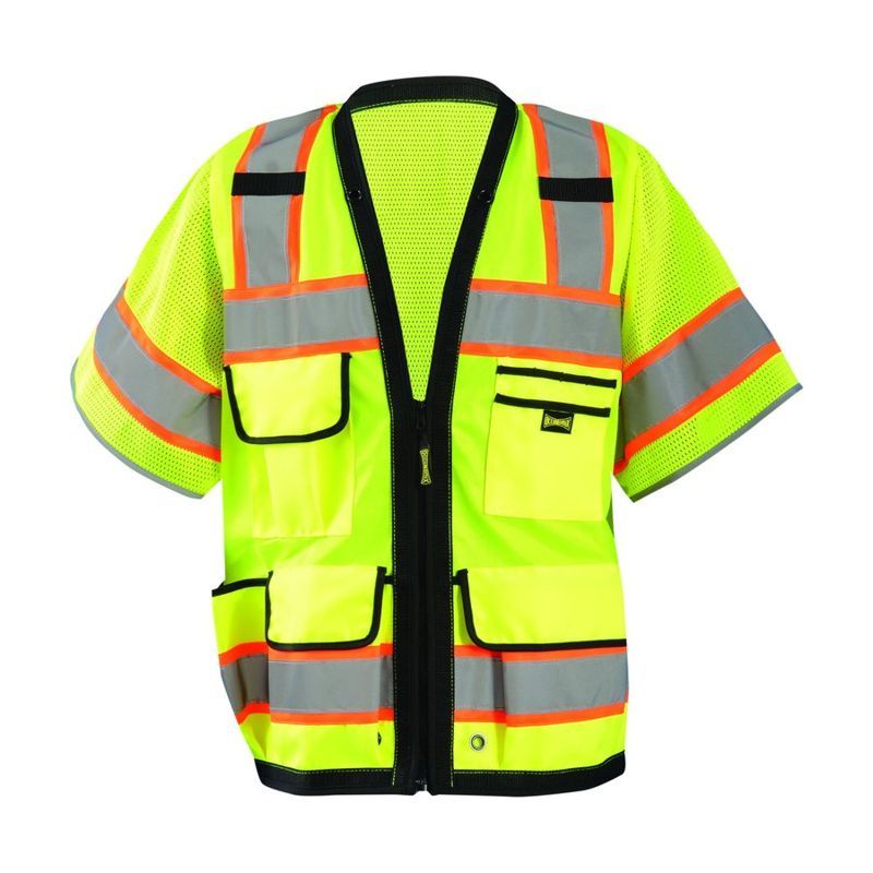 Heavy Duty Two-Tone Surveyor Vest with Zipper