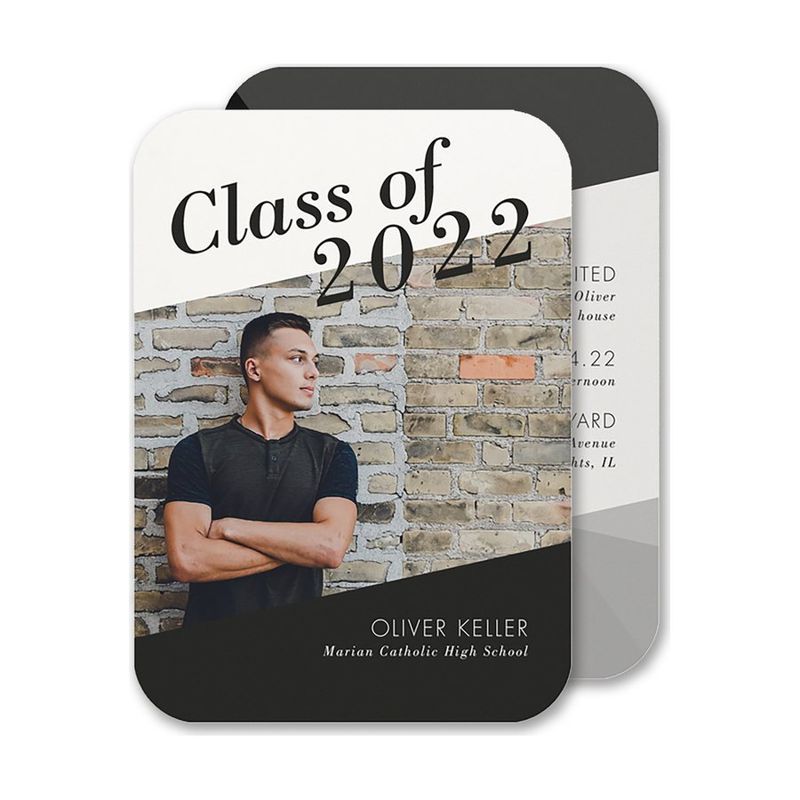 Diagonal Lines Graduation Invitation