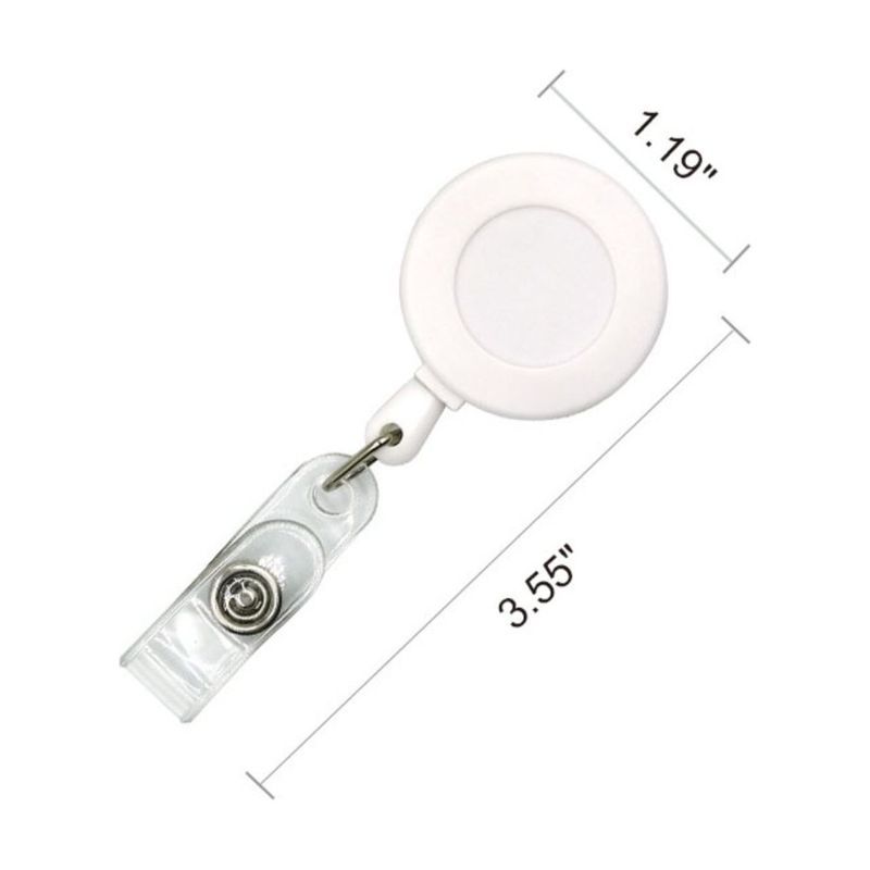 Round Frosted Badge Reel Holder with Belt Clip