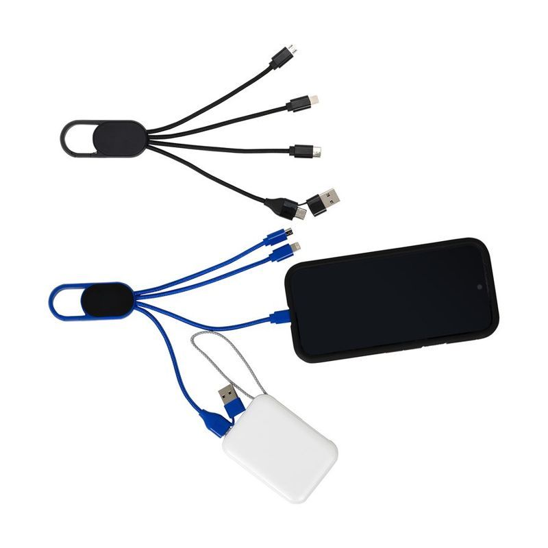 Hex 6 in 1 Light Up Charging Cable with Carabiner Clip