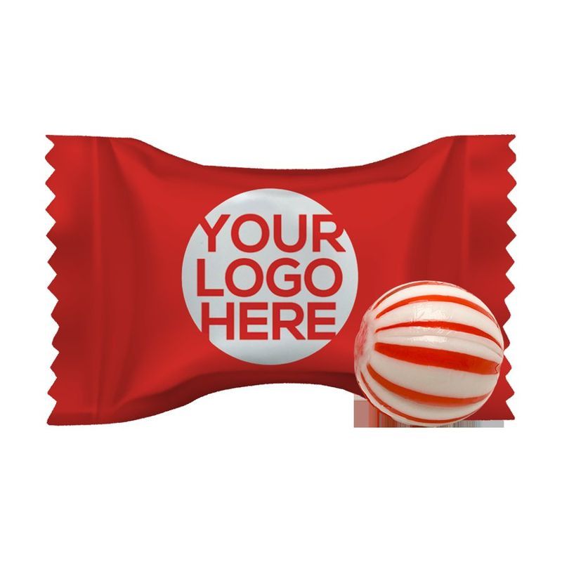 Hard Peppermint Balls with Custom Wrapper