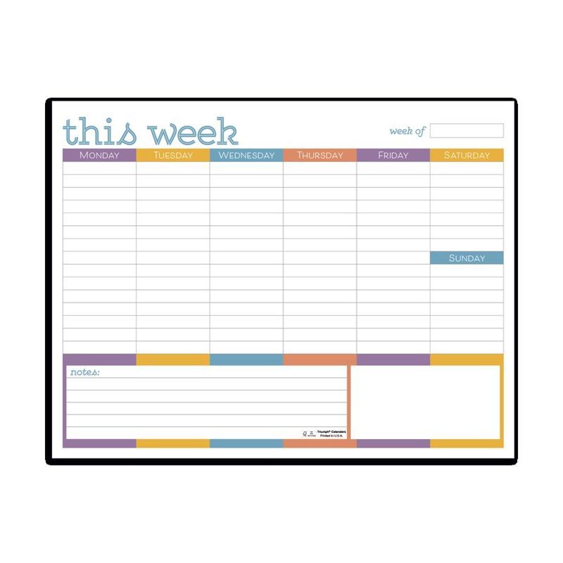 Small Weekly Desk Pad, Colors