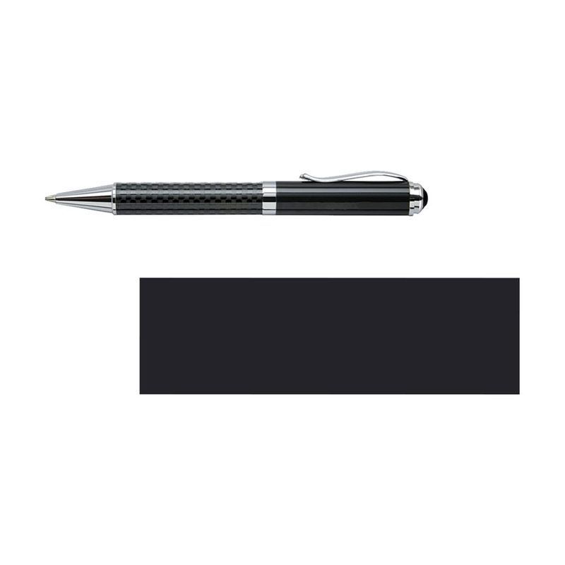 Carbon Fiber Ballpoint and Rollerball Pen Set