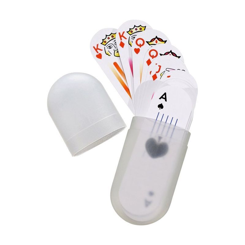 Small Oval Deck of Cards in Plastic Holder