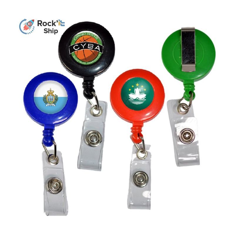 Rush Round Badge Reel with Belt Clip