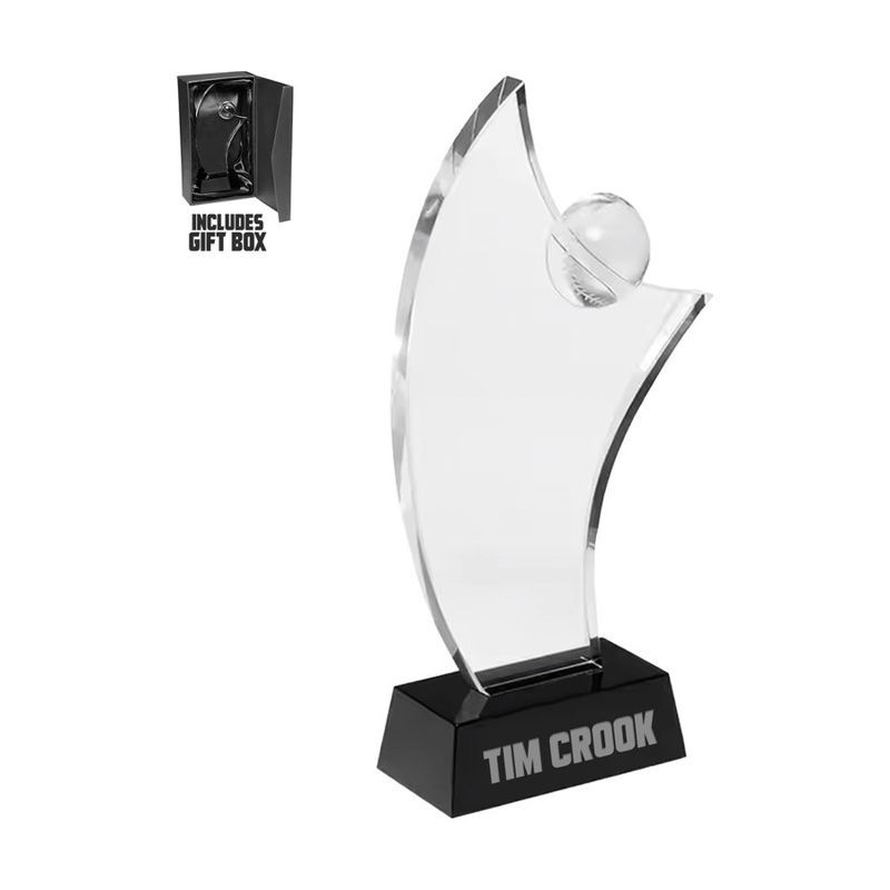 Baseball Crystal Glass Award