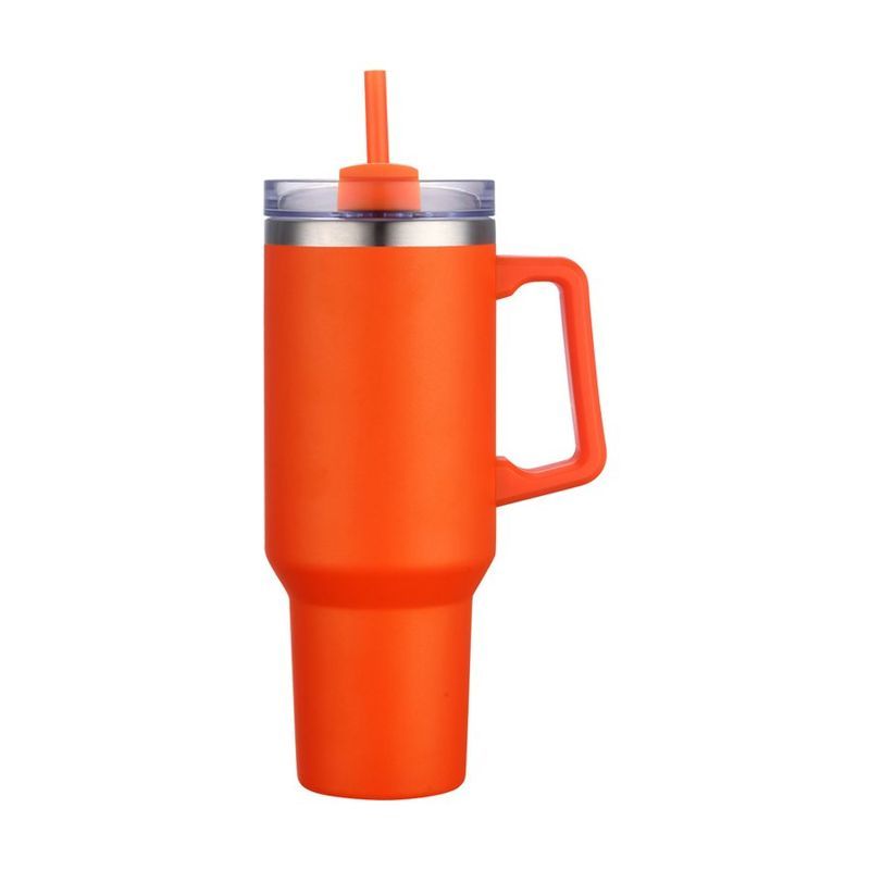 40 oz Travel Mug with Handle and Straw