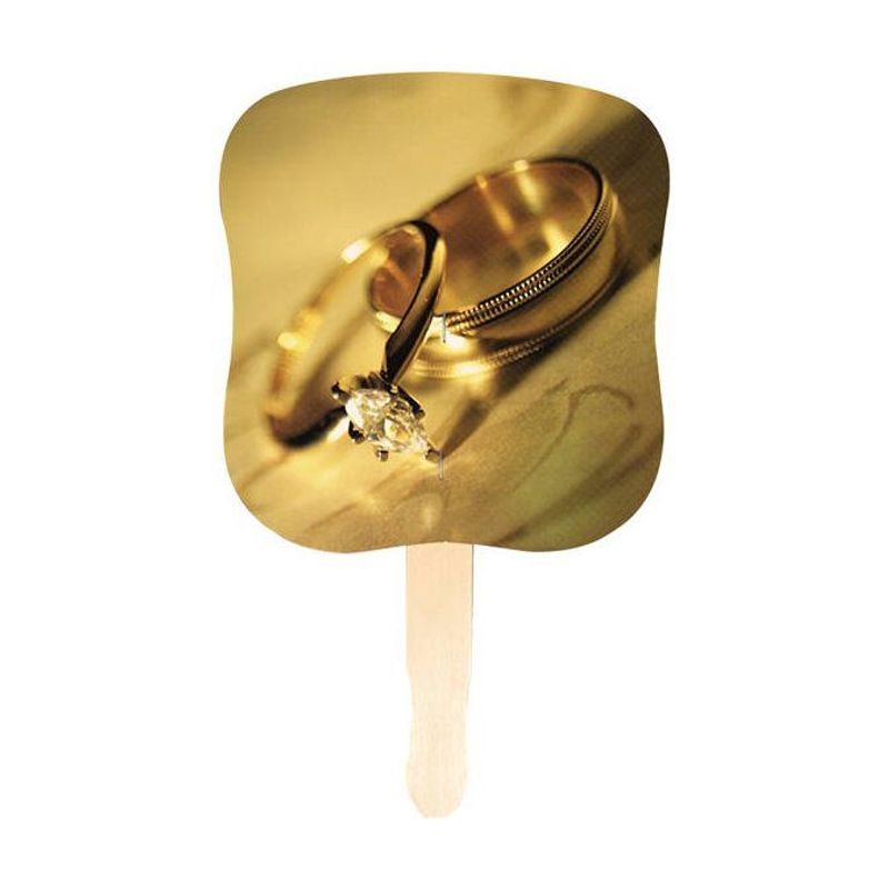 Stock Design Hand Fan with Rings