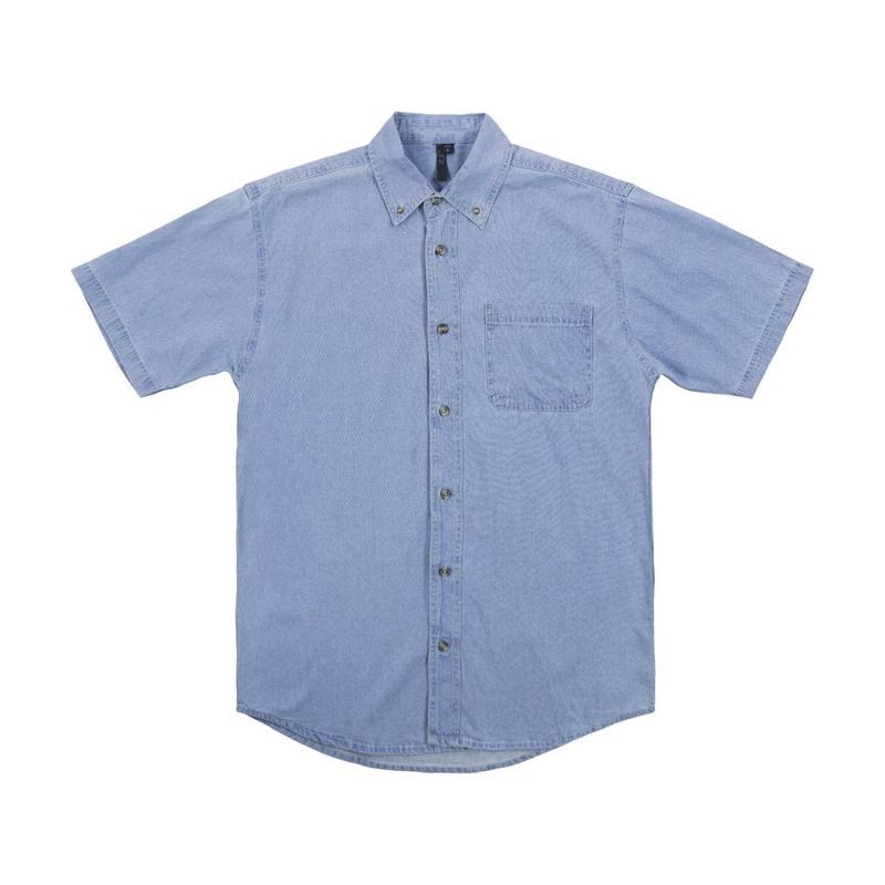 Men's Short Sleeve Cotton Denim Shirt