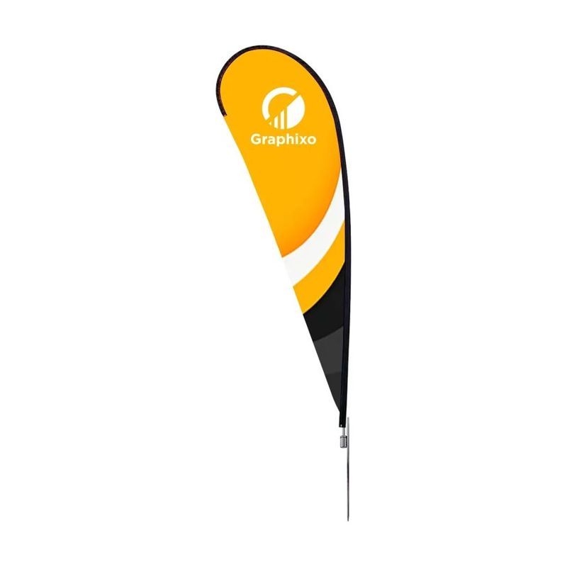 Single Sided Teardrop Flag with Spike Base 11.67 ft